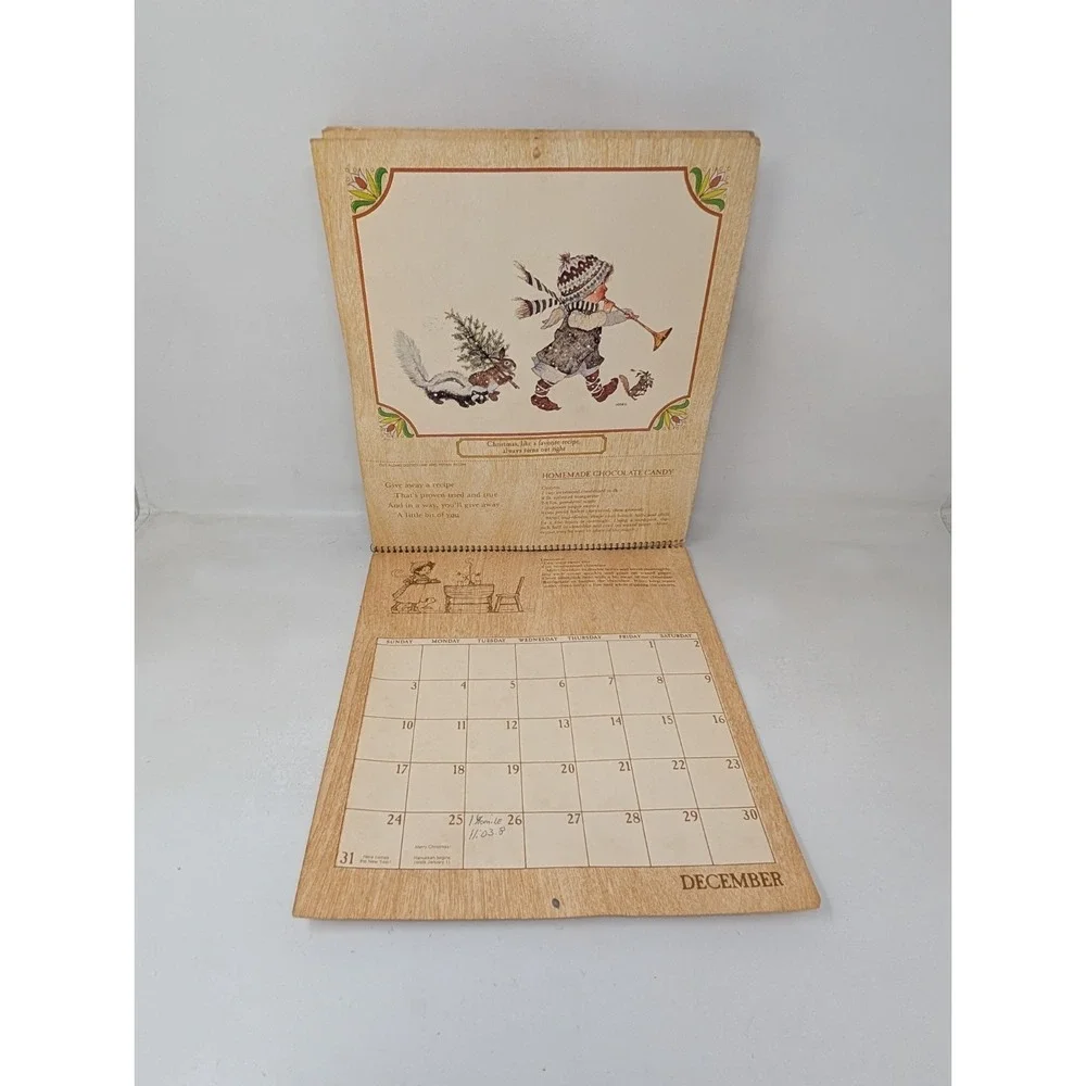 Vintage 1978 Holly Hobbie GOOD EATIN' Cookbook Calendar 70s 1970s